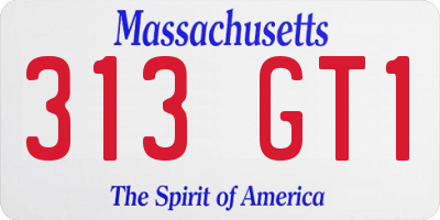 MA license plate 313GT1
