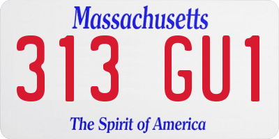 MA license plate 313GU1
