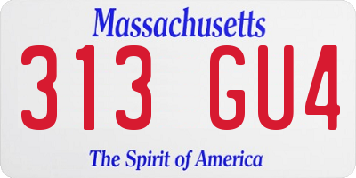MA license plate 313GU4