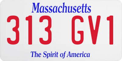 MA license plate 313GV1