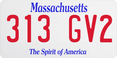 MA license plate 313GV2