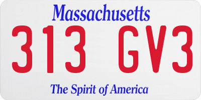 MA license plate 313GV3