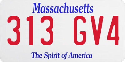 MA license plate 313GV4