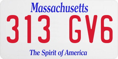 MA license plate 313GV6