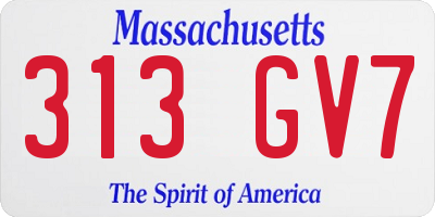 MA license plate 313GV7