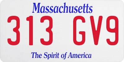MA license plate 313GV9