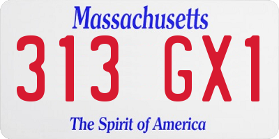MA license plate 313GX1