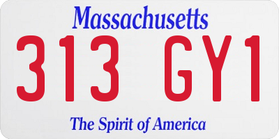 MA license plate 313GY1