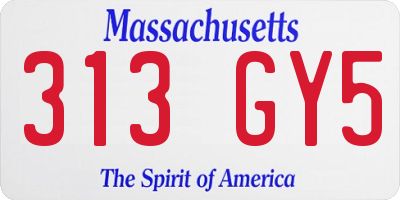 MA license plate 313GY5