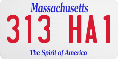MA license plate 313HA1
