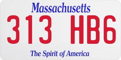 MA license plate 313HB6