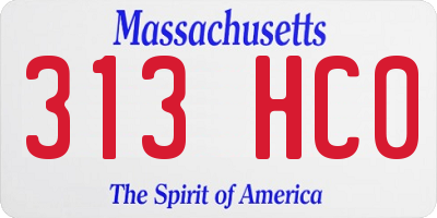 MA license plate 313HC0