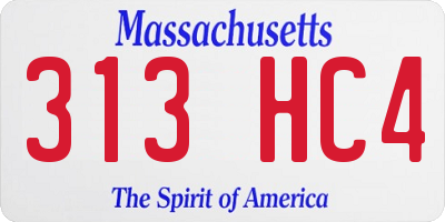 MA license plate 313HC4