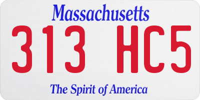 MA license plate 313HC5