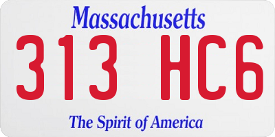 MA license plate 313HC6
