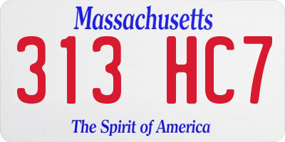 MA license plate 313HC7