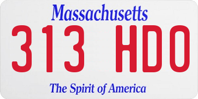 MA license plate 313HD0