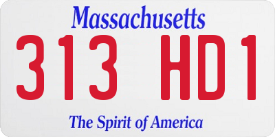 MA license plate 313HD1