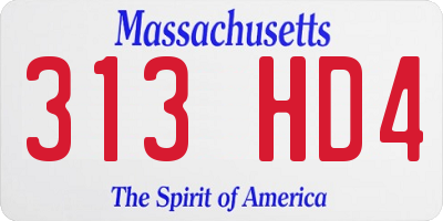 MA license plate 313HD4