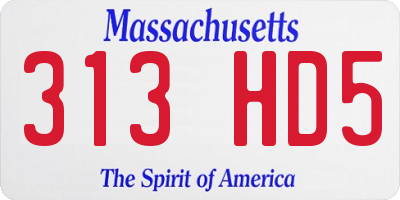 MA license plate 313HD5