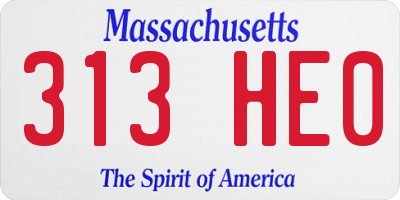 MA license plate 313HE0