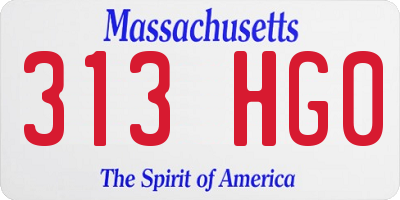MA license plate 313HG0
