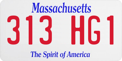 MA license plate 313HG1