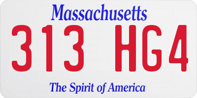MA license plate 313HG4