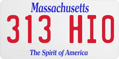MA license plate 313HI0