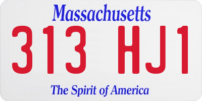 MA license plate 313HJ1