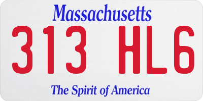 MA license plate 313HL6