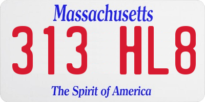 MA license plate 313HL8
