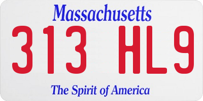 MA license plate 313HL9