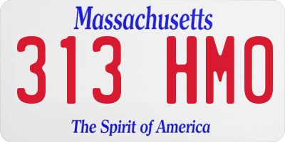 MA license plate 313HM0