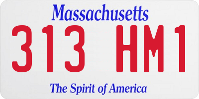 MA license plate 313HM1