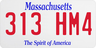 MA license plate 313HM4