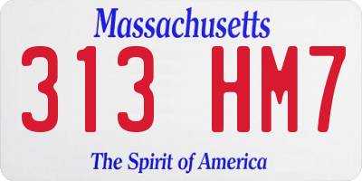 MA license plate 313HM7