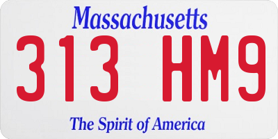 MA license plate 313HM9