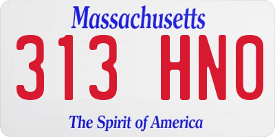 MA license plate 313HN0