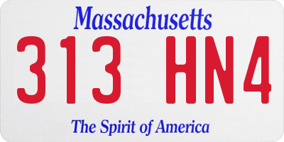 MA license plate 313HN4