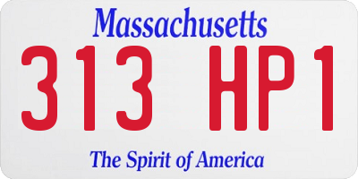 MA license plate 313HP1