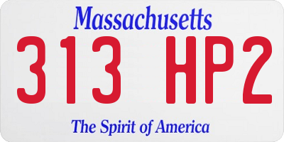 MA license plate 313HP2