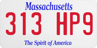 MA license plate 313HP9