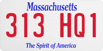 MA license plate 313HQ1