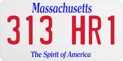 MA license plate 313HR1