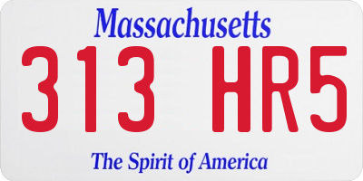 MA license plate 313HR5