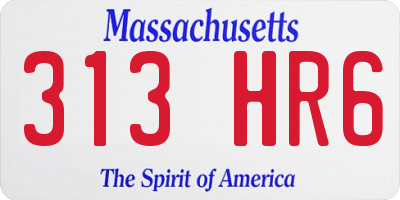 MA license plate 313HR6
