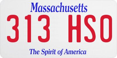MA license plate 313HS0