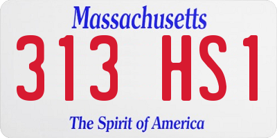 MA license plate 313HS1