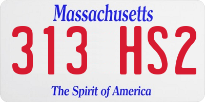 MA license plate 313HS2